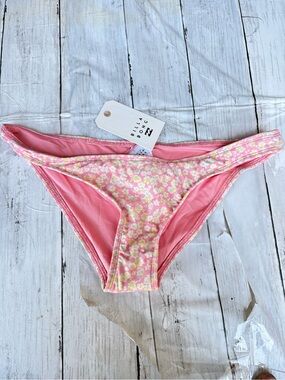 Billabong Pink Yellow Floral Bikini Bottoms